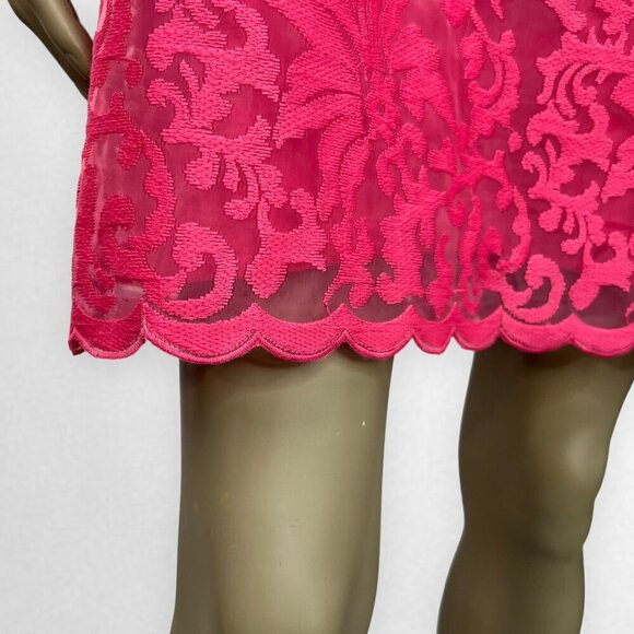 DONNA MORGAN 8 Pink Sleeveless Lace Shift Dress - Picture 5 of 7